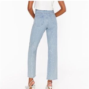 Show me your mumu Rhinestone icon denim size 24